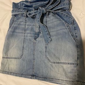 Free People Paperbag Waist Denim Skirt